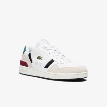 Lacoste T-Clip Leather Colour-Pop Sneakers Pánské - Tenisky Bílé / Béžový | CZ-yfIuyG